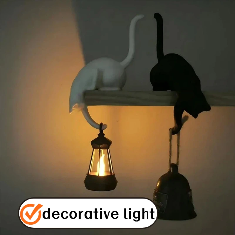 3d Printed Cat Hook Light Cat Inverted Hanging Home Decoration Cat Statue Desk Decor Night Light Keychain Pendant Home Decor