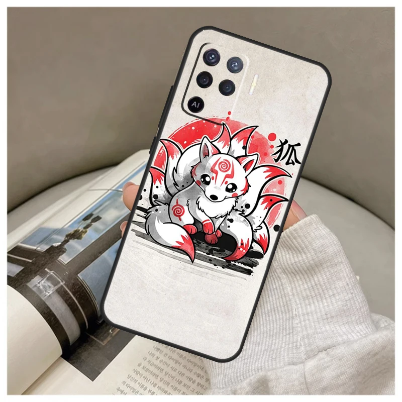 Kitsune Fox Art Case For Oppo A74 A94 A54 A18 A38 A58 A78 A98 A80 A60 A40 A96 A76 A16 A15 A17 A57 A77 A5 Pro