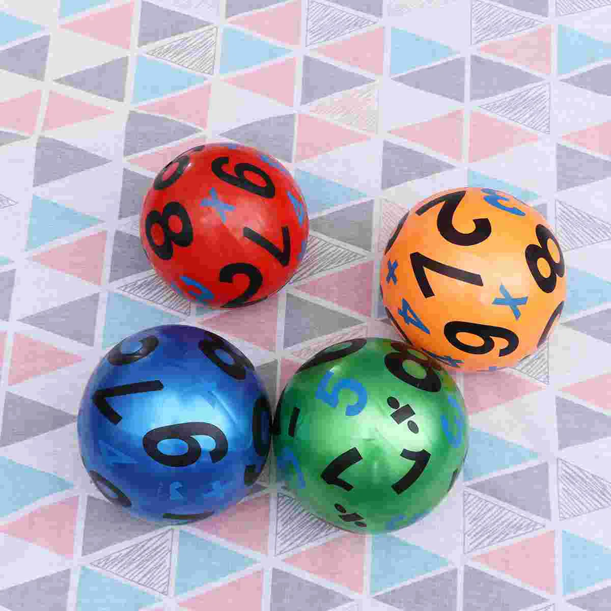 4PCS PVC Inflatable Ball Toy Creative Number Printing Toy for Kid Child Baby Girl Boy (Random Color)