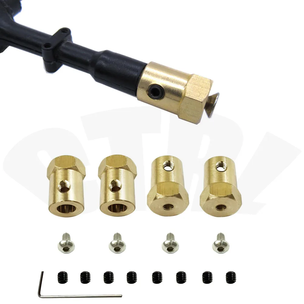 Rc Car Model Metal 5mm To 12mm Hex Adapter Hub Brass Coupler for WPL C14 C24 C34 B14 B16 24 36 D12 1/12 MN D90 D91 MN96 MN99s