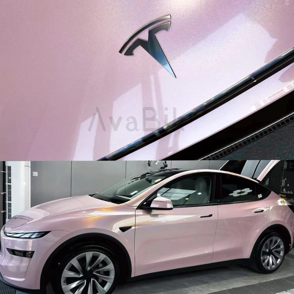 20/50cm x 3m Glänzende PET Laser Pink Auto-Folierung mit Luftkanälen für Motorrad-Aufkleber, Karosserie- und Innenraum-Tuning-Aufkleber