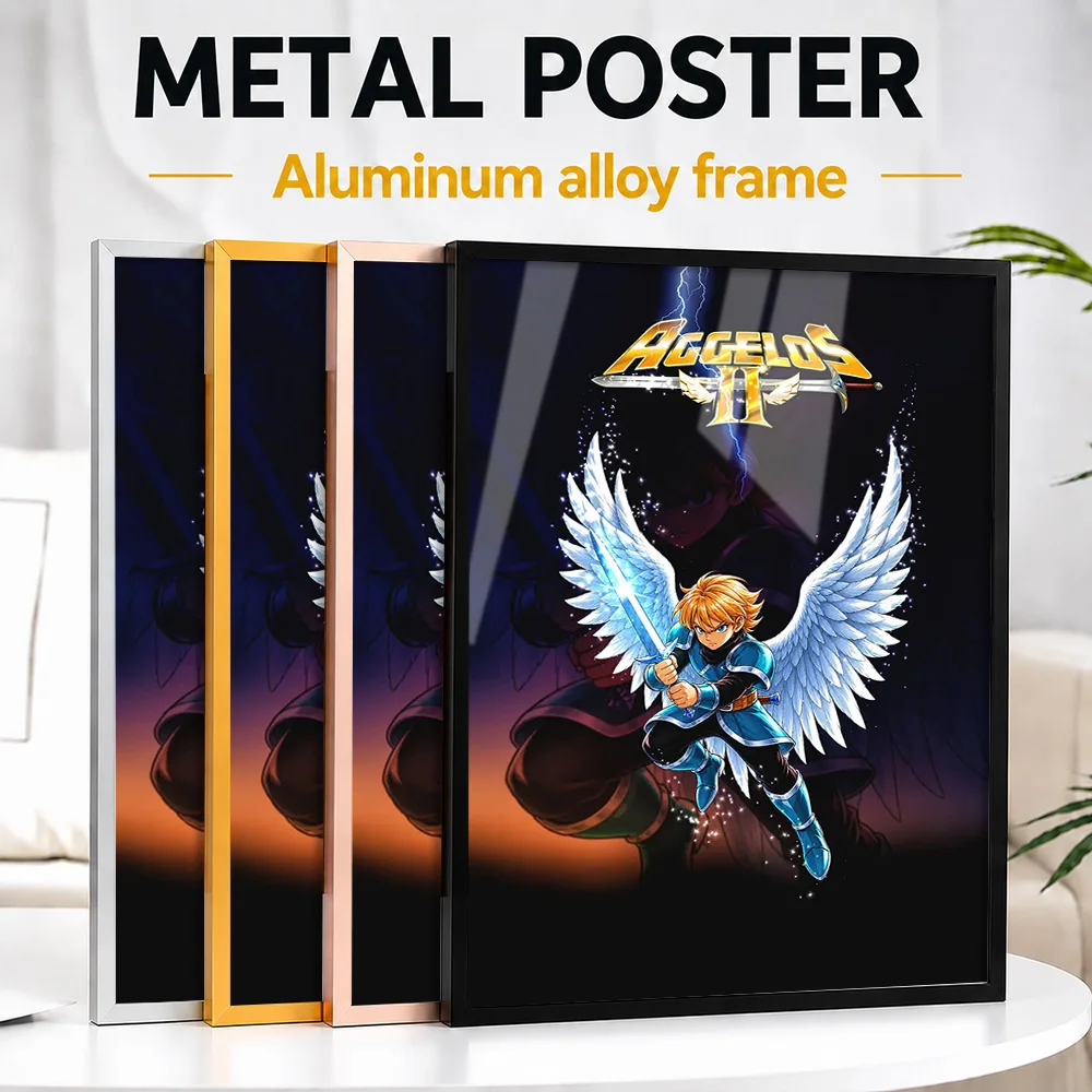 Aggelos II Video Game Framed Metal Print Customized Hero Tribute Wall Art A Unique Gift For Fantasy Fans To Display In Studio