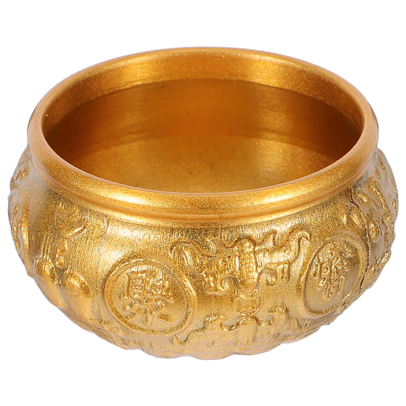 

Copper Treasure Basin Feng Shui Money Bowl Decorative Wealth Bowl for Home Entryway Good Fortune Ornament Candy Bowls