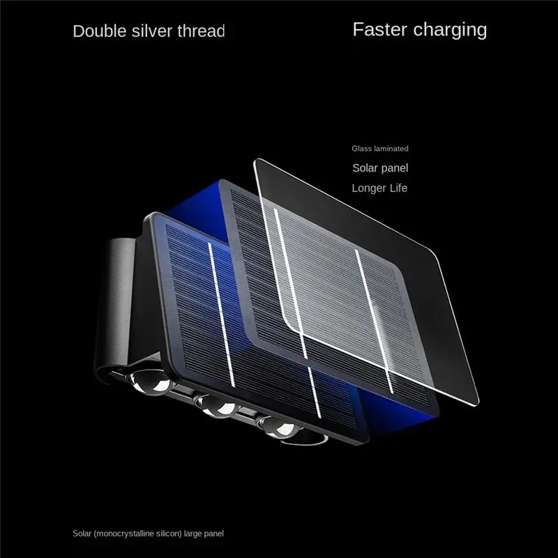 ABSS-1 PCS Outdoor Up-Down Lighting LED Lamp Solar Wall Washing Lights For Courtyard Garden 5 Light