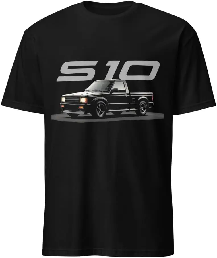 1992 Chevy S10 Mens Classic Truck T-Shirt 100% Cotton Trendy Y2K Short-Sleeve Tee-Soft, Quick-Drying, Moisture-Wicking; Ideal