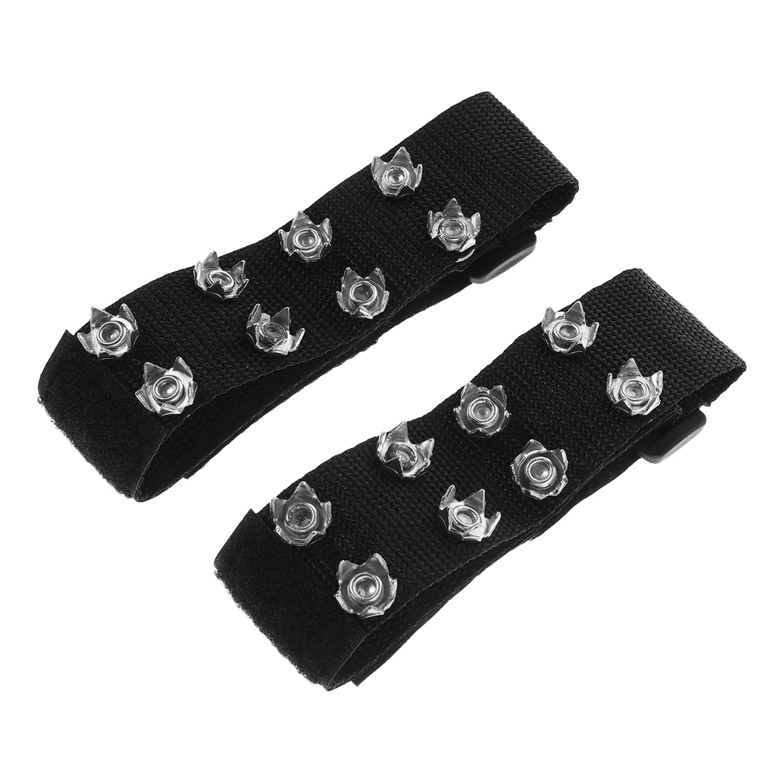 

2Pcs Ice Traction Cleats Black Anti Ski Shoe Claws Universal Fit Snow Cleats for Walking Hiking Boot Traction Spikes