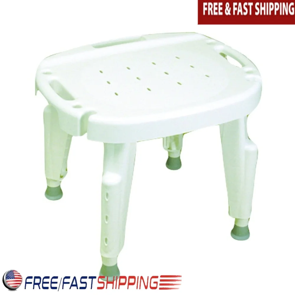 

Adjustable Shower Seat Height Adjustable Legs Suction Feet Handheld Spray Holder Durable Rust Proof Supports 300lbs Personal