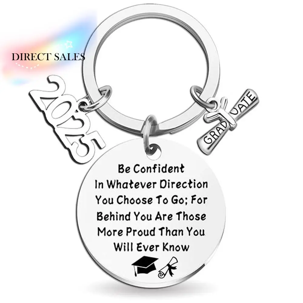 

Metal School Graduate Pendant Gifts Stainless Steel Silver 2025 Graduation Ceremony Keychain Students Engraved
