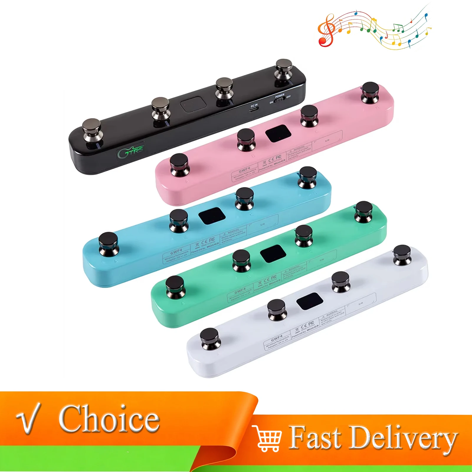 Mooer GWF4 Series Electric Guitar Wireless Foot Pedal Switch Controller for Prime P1 Smart Guitar Pedal and Gtrs Electric Guitar