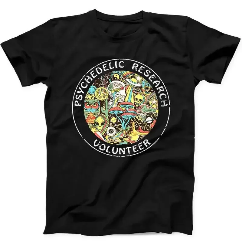 Psychedelic Research Volunteer Terence Mckenna Mushroom Gift Tee Black T Shirt 2