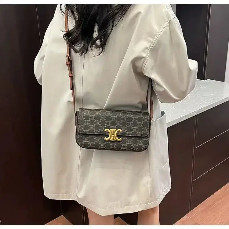 

2025 Women's Soft Leather Small Square Bag - Fashion Underarm/Crossbody, Daily/Outings Portable