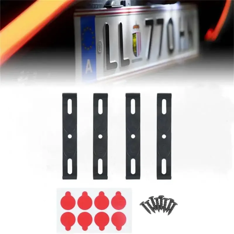 4PCS Weather-Proof Frameless License Plate Frame Frameless License Plate Mount Car Tag Frame For Front And Rear Car Tags