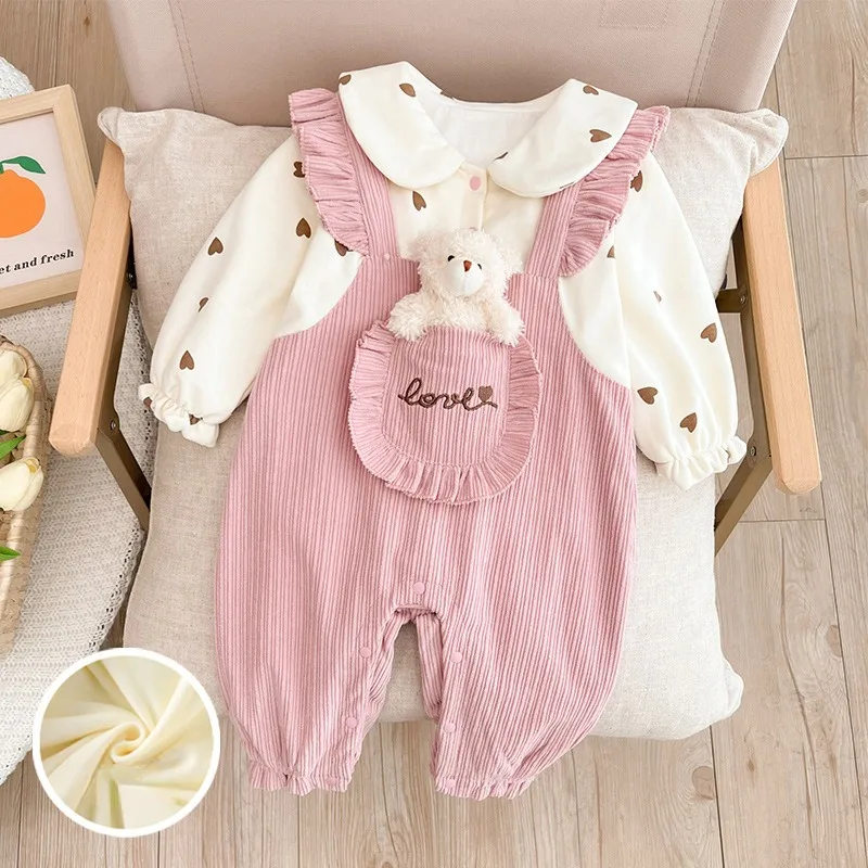 

New Baby Girl Romper Cartoon Pattern Girls Romper Kids Jumpsuit Toddler Clothing Kid Causal Outfits Winter Clothes