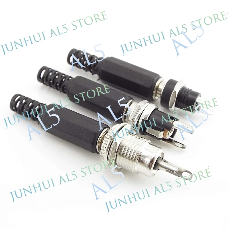 5Pairs 5.5 x 2.1 mm DC Power Socket Female Jack Screw Nut Panel Mount Connector Adapter 12V Plastic Male Plug for LED Strip B5