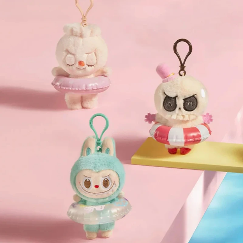 Genuine Paradise Limited Labubu Blind Box The Monsters Party Series Swimming Circle Plush Cute Doll Pendant Birthday Toy Gift