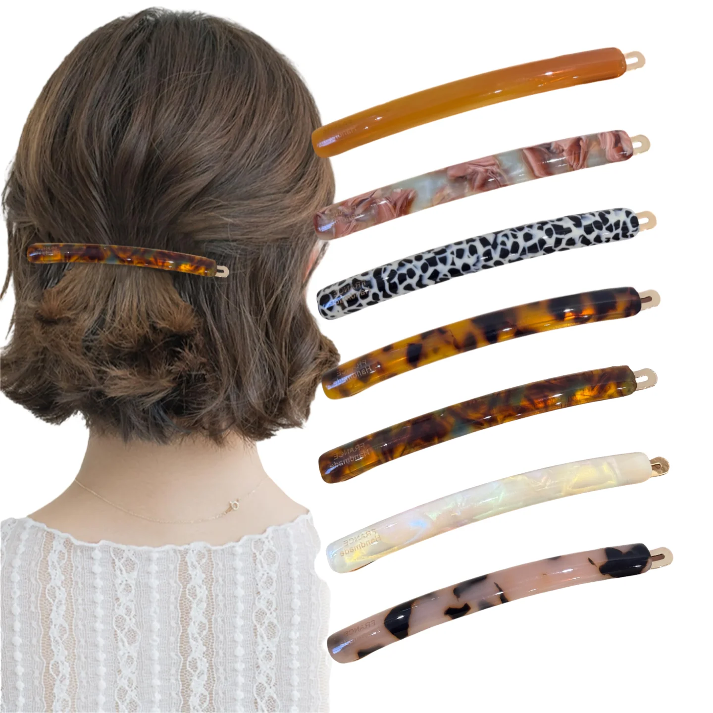 

Dowell Long Hair Clips Korean Minimalist Style Acetate Spring Clips Leopard Print Versatile Hair Accessories