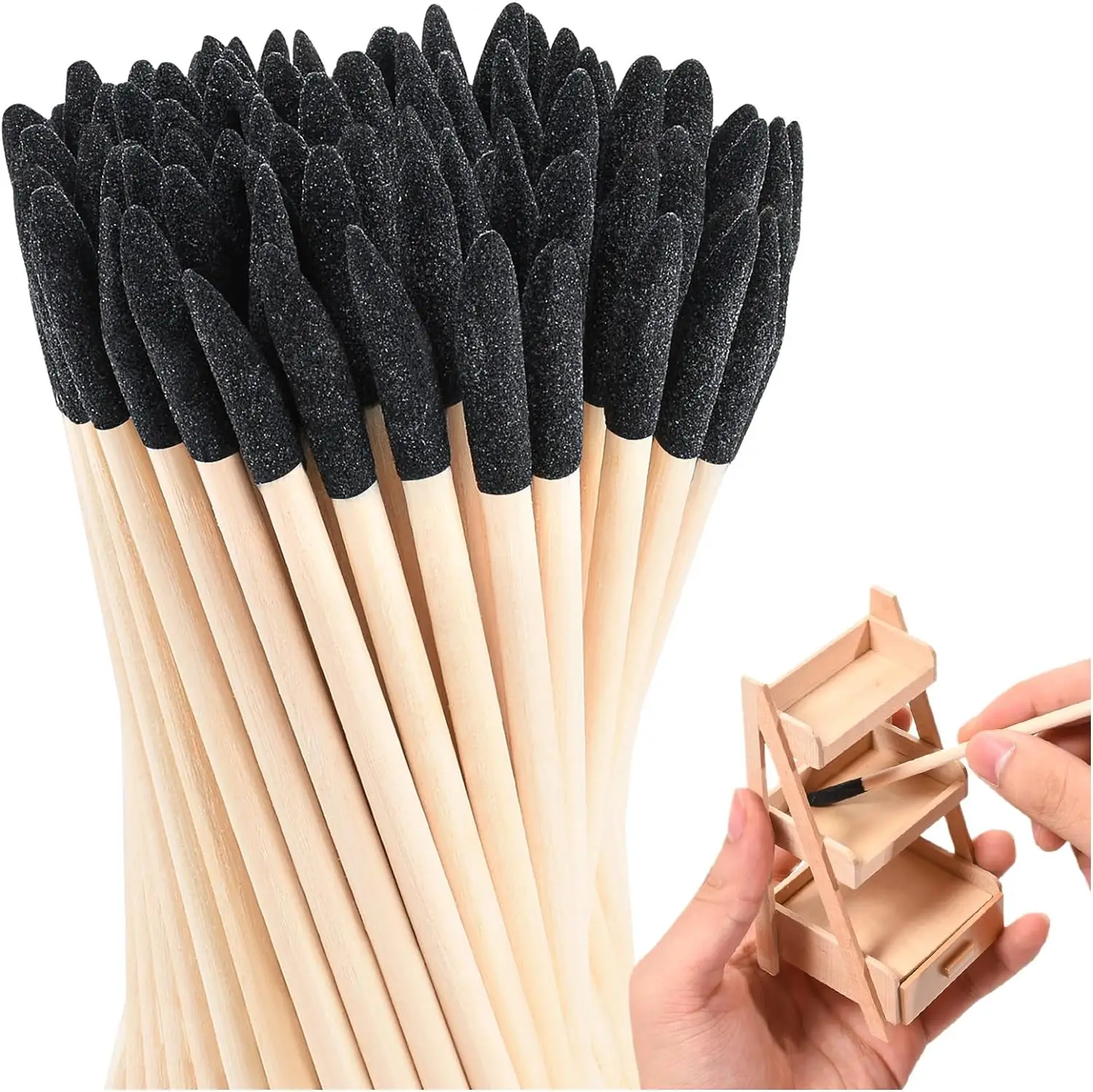 Lixar Varas para Modelos Plásticos, Fine Detailing Matchsticks, Polimento Twigs, Wood Hobby, 10 Pcs, 20 Pcs, 100Pcs