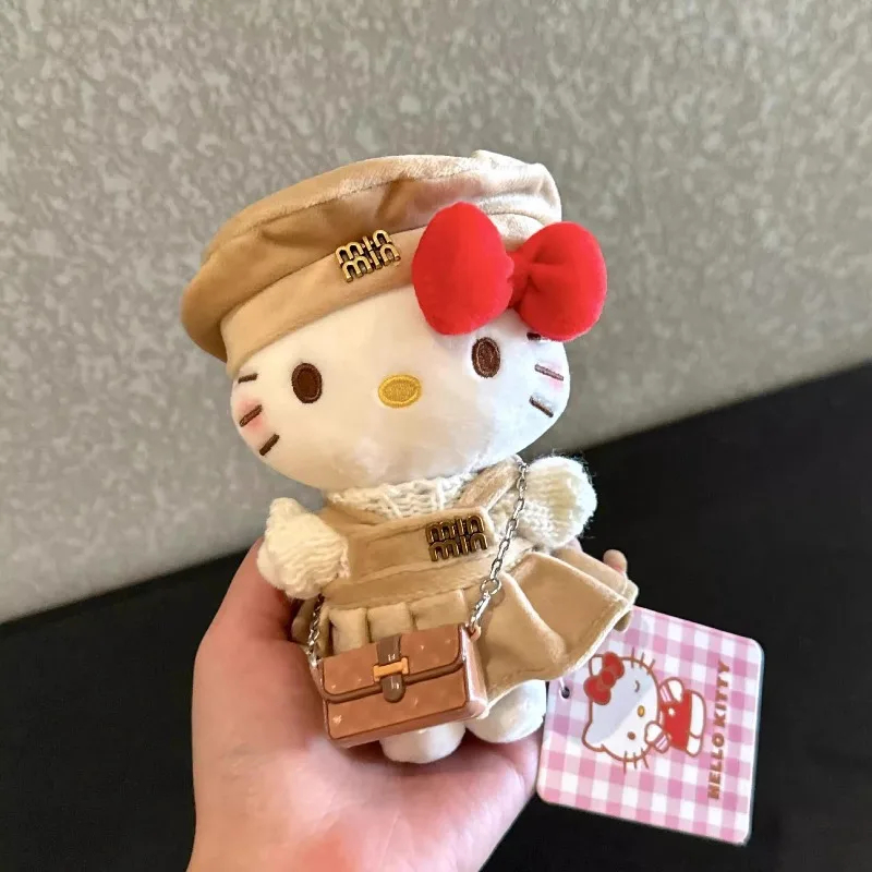 2025 Nuovo giapponese Sanrio Kawaii Hello Kitty bambola di peluche cartone animato zaino creativo ciondolo portachiavi regalo di compleanno per bambini
