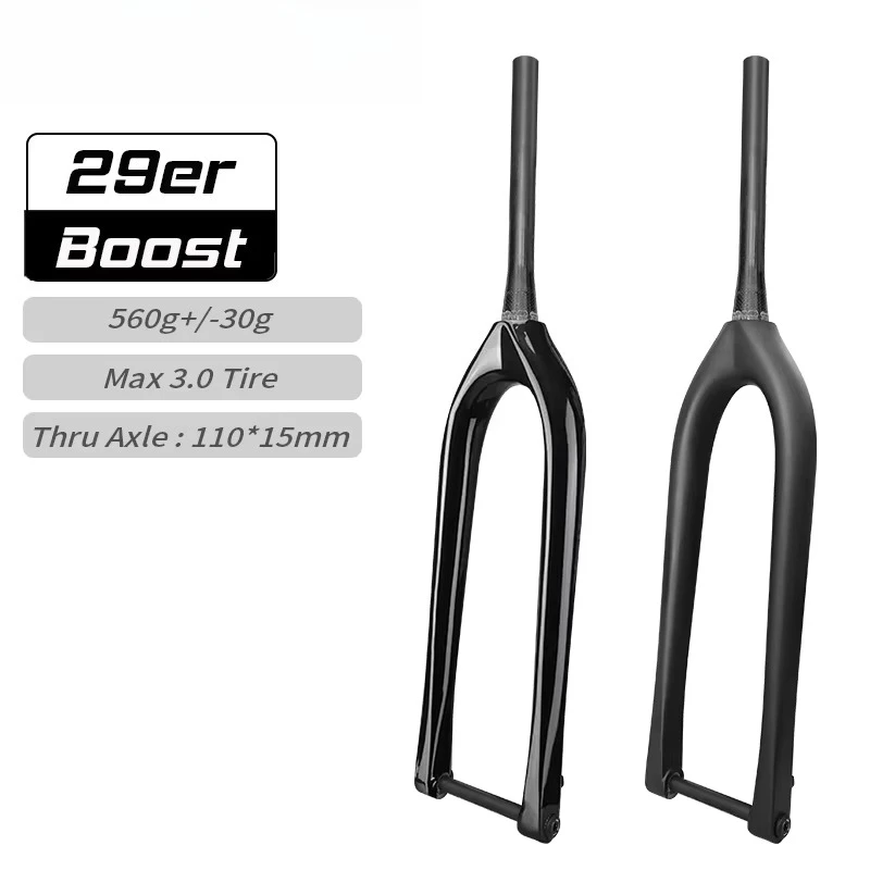 

Lightweight T700 MTB 29 Boost 110 * 15mm External Cable Wiring Bike Front Fork Rigid Bike Fork Mountain Bike 29er