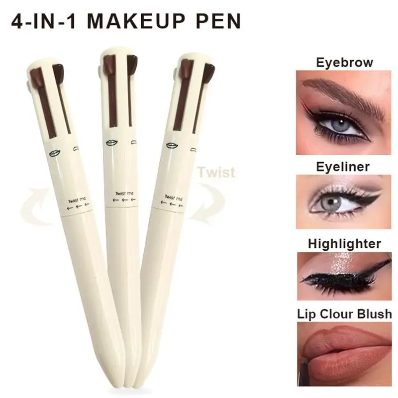 Nuovo 4 In 1 penna per il trucco del viso penna per sopracciglia disegno sopracciglio Eyeliner a lunga durata penna per labbra per sopracciglia penna per trucco antisudore