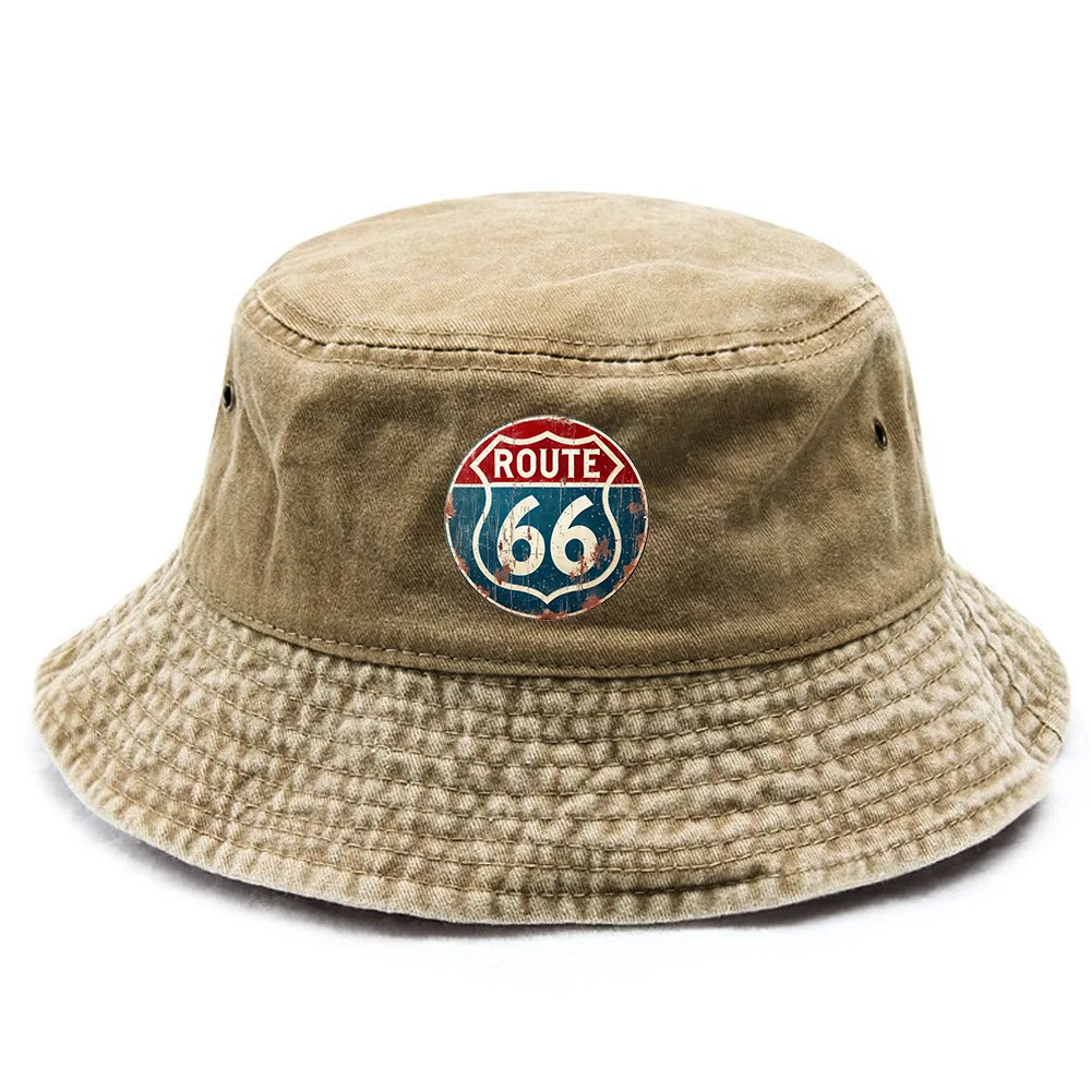 One Fishing Hat, Route 66 Distressed Caps for Men, Timeless Caps for Women, Trendy Bucket Hats, Presents for Women, Collapsible