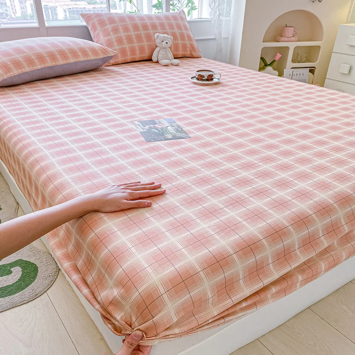 Printing 180X200cm Pure Size (No Pillowcase) For Double Bed Cute Little Pattern Cotton Fitted Sheet Queen ST-660-661