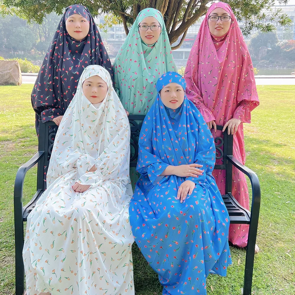 

One Piece Amira Khimar Hooded Women Muslim Abaya Burqa Maxi Dresses Modest Caftan Eid Ramadan Kaftan Burka Islamic Robe Clothing