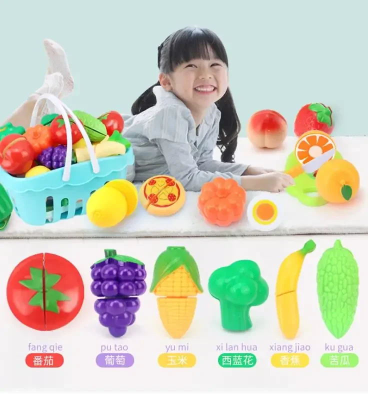 Rollenspiel-Spielzeug, simuliertes Apfel-Küchen-Obst-Besteck-Spielzeug, Anerkennung der Form und Farbe des Babys, kreatives Geschenk für Kinder