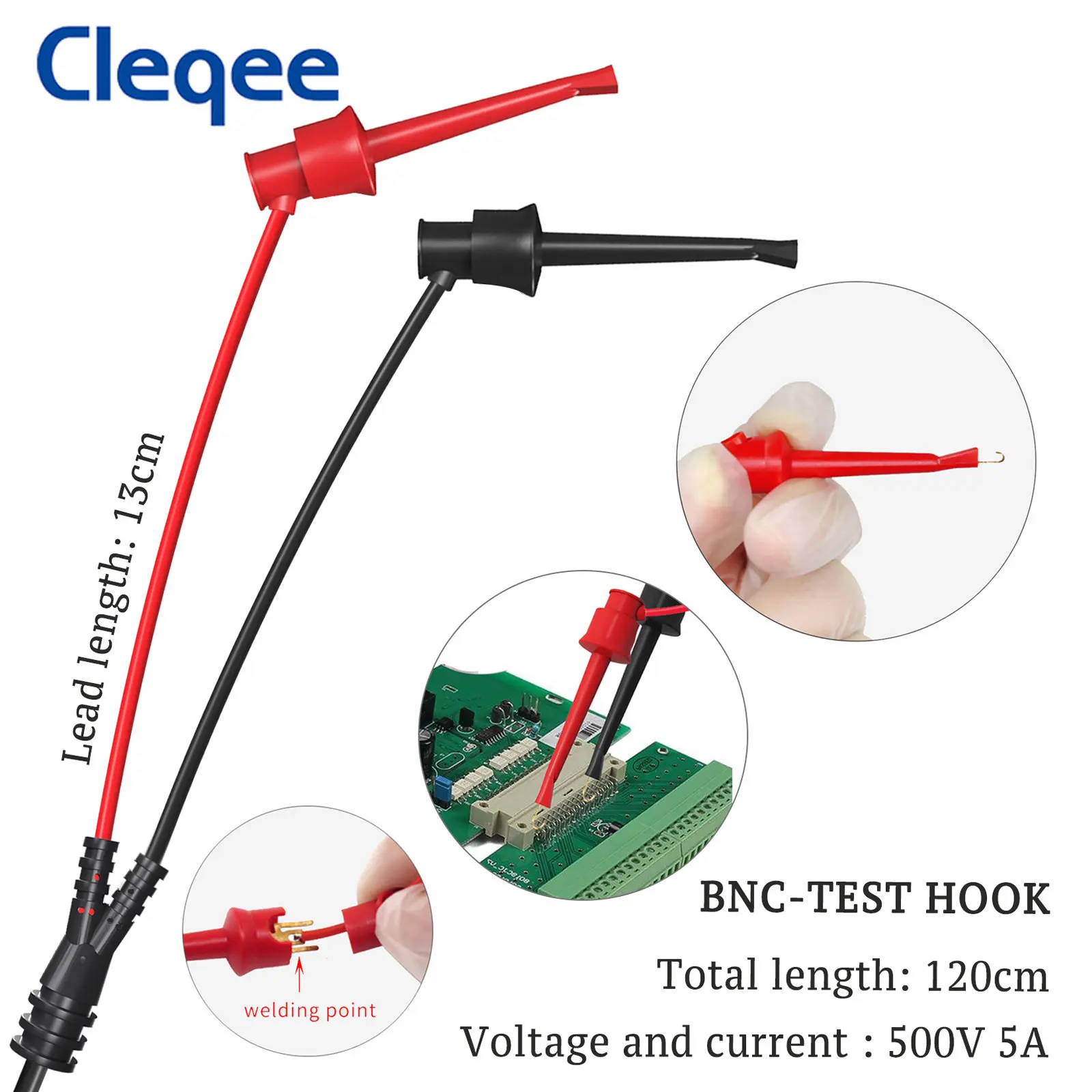 Cleqee p1197b bnc kit de chumbo teste gancho jacaré clipe 4mm plugue banana para bnc q9 macho plug cabos osciloscópio sondas fio conjunto