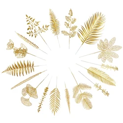 Artificial Plants Golden Leaves Home Living Room Wedding Festive Party Supplies Decorations DIY Simulation Plant Leaves Branches
