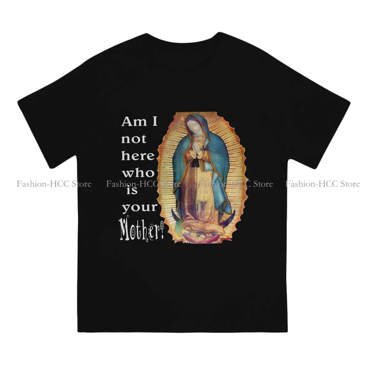 Virgin Mary Polyester TShirt for Men Our Lady of Guadalupe Soft Summer Tee T Shirt Novelty New Design