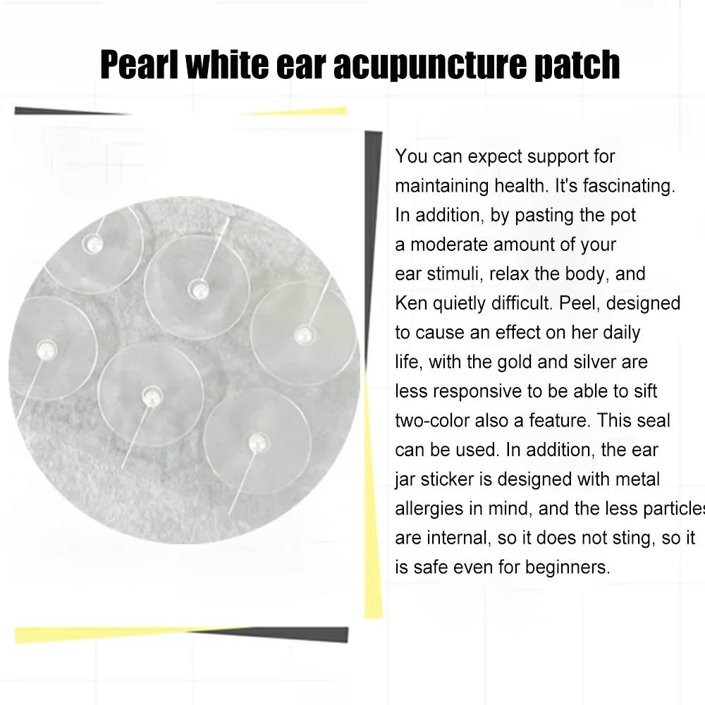 Kit d'autocollants auriculaires d'acupuncture de graines d'oreille 100 pièces graines d'oreille avec tableau d'oreille d'acupression titane perle blanc pince à épiler thérapie TCM