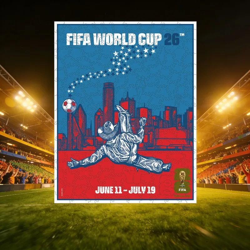 

Деревянный пазл «Чемпионат мира по футболу FIFA 2026: Город-органайзер Даллас» – игрушка для взрослых, подарок для футбольных фанатов, декор для дома, праздничный подарок