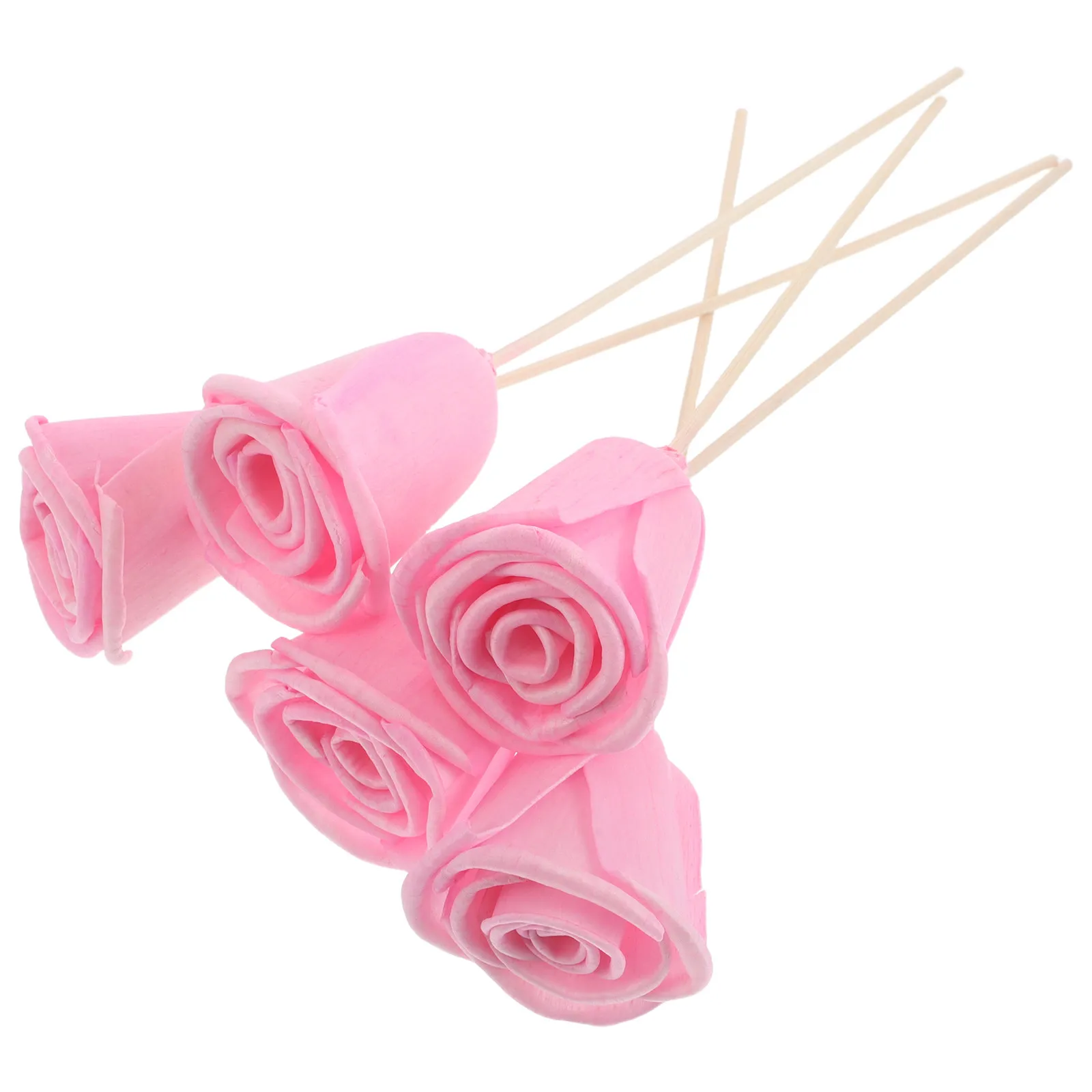 5Pcs Reed Diffuser Sticks Rose Scent Floral Decorative Aromatherapy Sticks Replacement Reeds for Home Office Bathroom