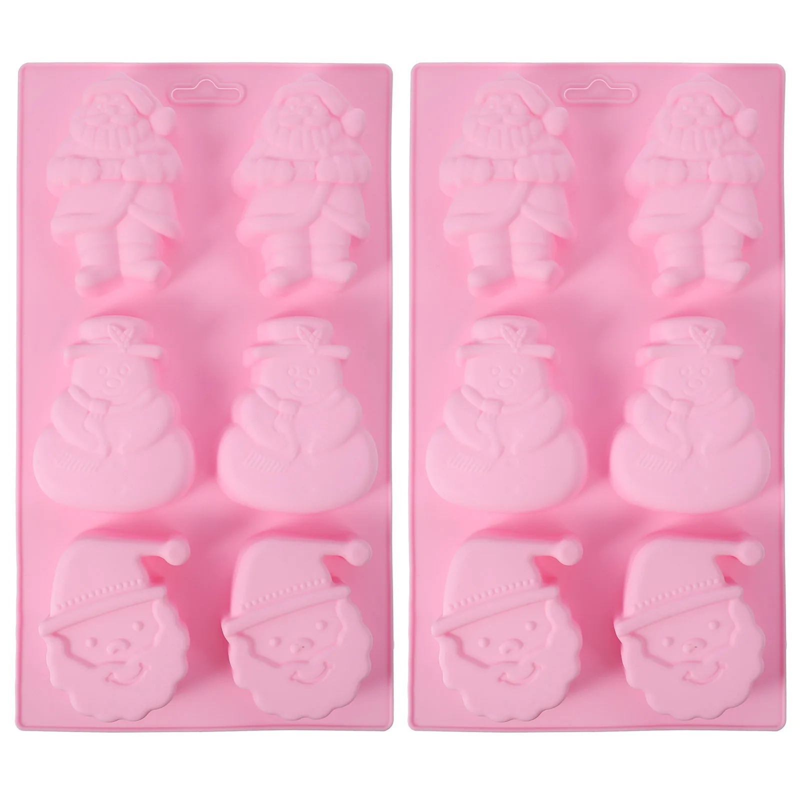 

2Pcs Silicone Christmas Santa Snowman DIY Silicone Mold Baking Tray Baking Mold Chocolate Molds H made Soap Crafts