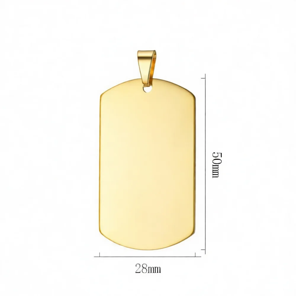 Customizable Stainless Steel Military Tag Pendant Necklace DIY Laser Engraved Blank Jewelry Hip Hop Fashion Accessory