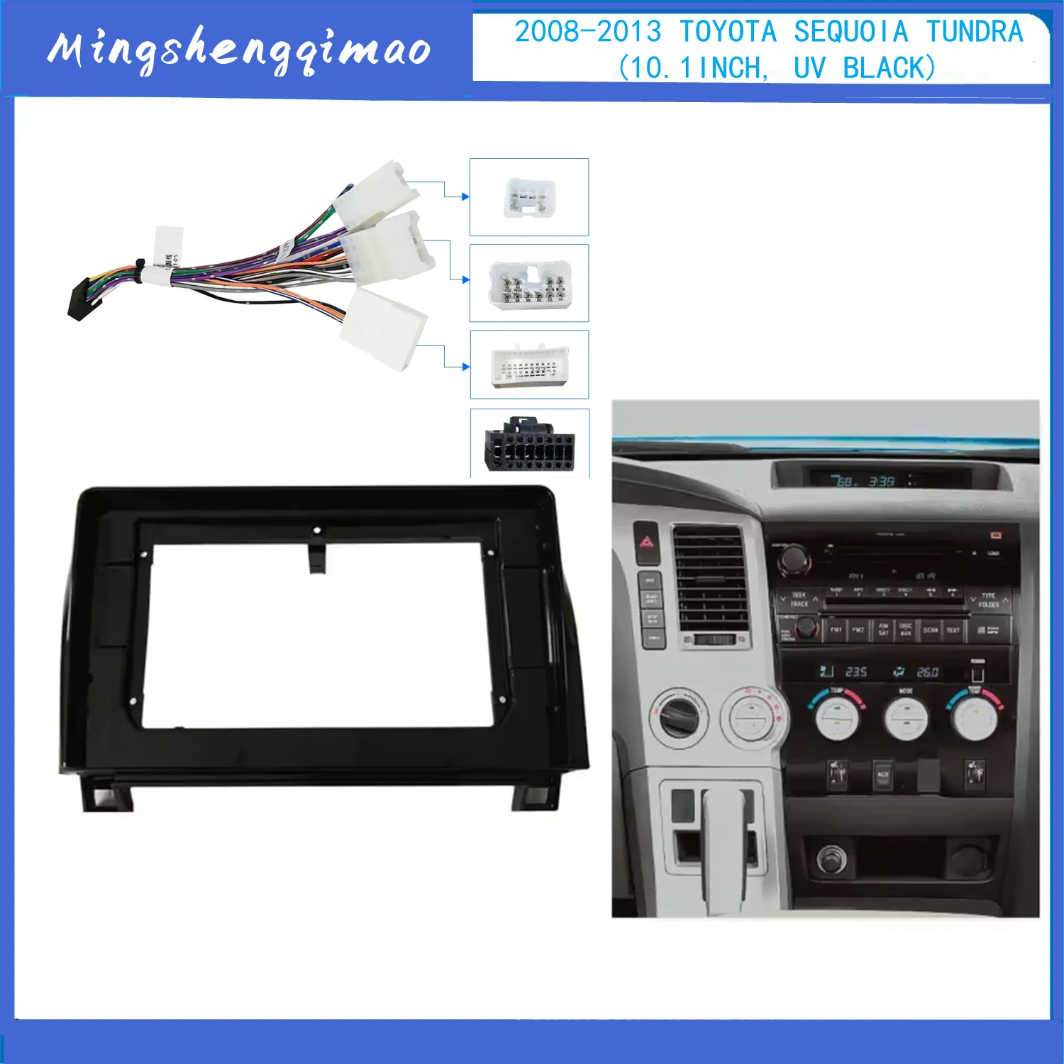 Car Radio Fascia For TOYOTA Tundra/Sequoia Auto Stereo Dash Panel Mounting 10.1 inch Frame Kit Center Console Holder