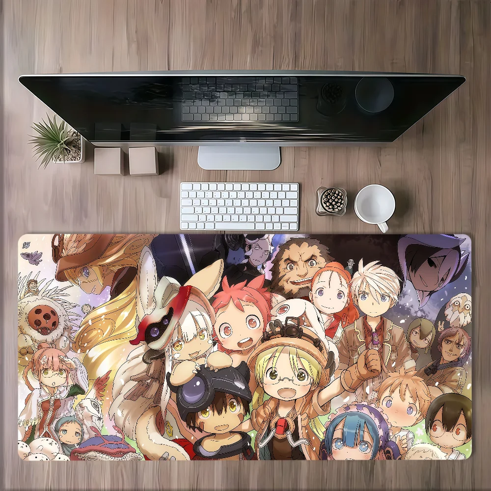 Comics Made In Abyss Mouse Pad Large Non-slip Lockedge Desktop Computer Desk Mat Keyboard Writing MousePad Office Gamer Student