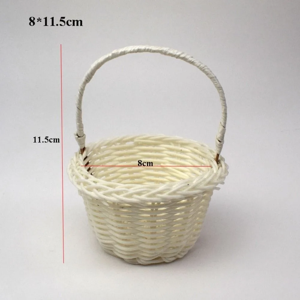 with Handle Imitation Rattan Handhold Handwoven Household Weaving Flower Basket 10 Styles Braid Storage Baskets