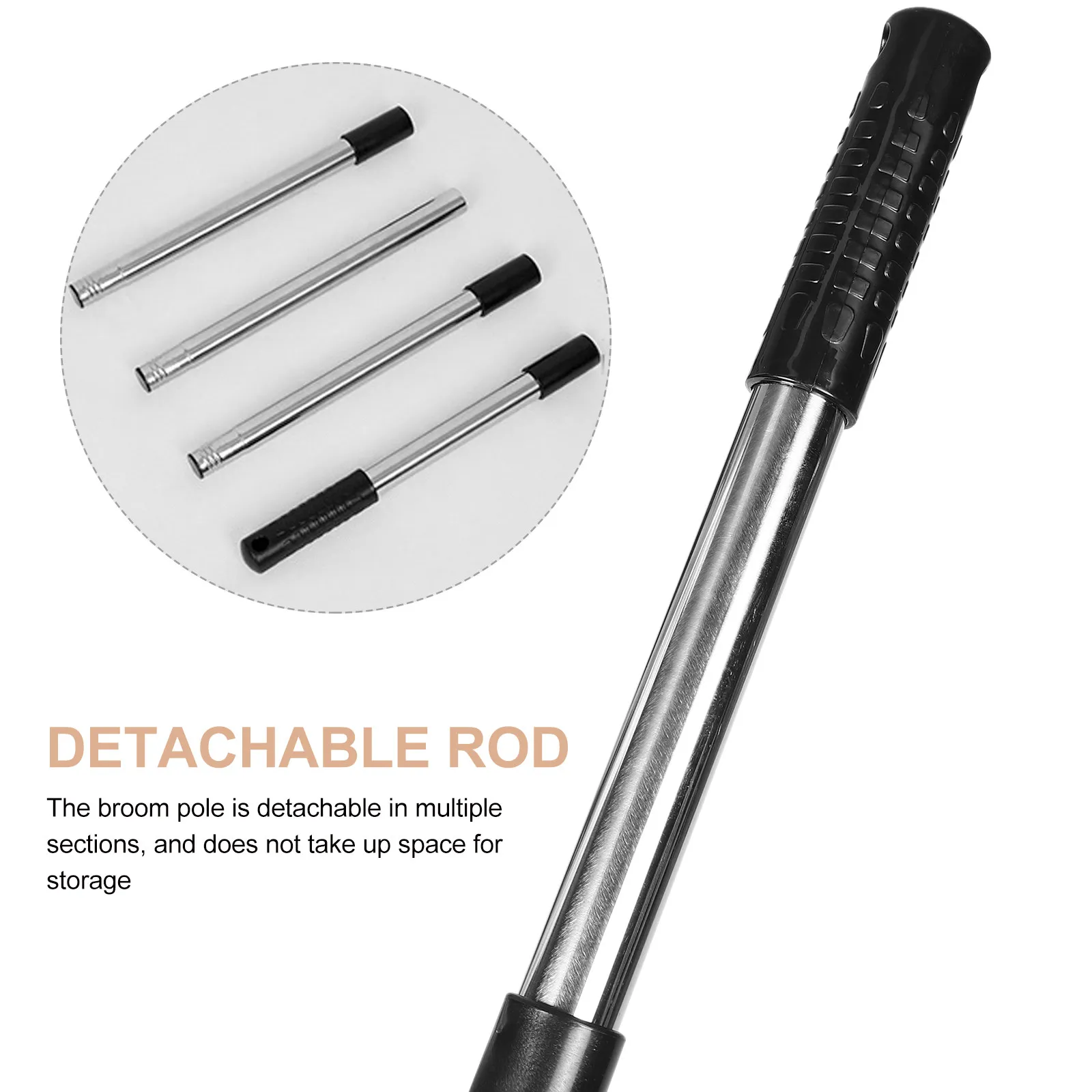 1Set Push Sweeper for Carpets and Hard Floors Manual Vacuum Cleaner with Adjustable Height Rotating Brushes Portable Carpet