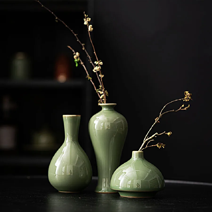 Vase ornaments, dried flower utensils, ceramic decorations, dining tables, simple and fresh home decor, small vase decorations