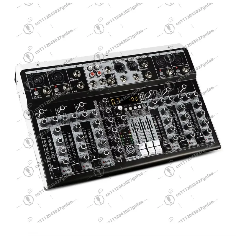 RP-8 Professional 8 Channel Audio Console Mixer DSP Effector Stage Controller Countertop Digital DJ Audio Mixer