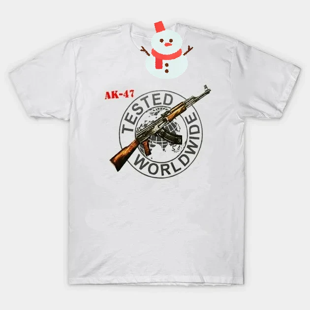 Tested Worldwide Soviet Russia AK-47 Assault Rifle T-Shirt 100% Cotton O-Neck Summer Short Sleeve Casual Mens T-shirt Size S-3XL