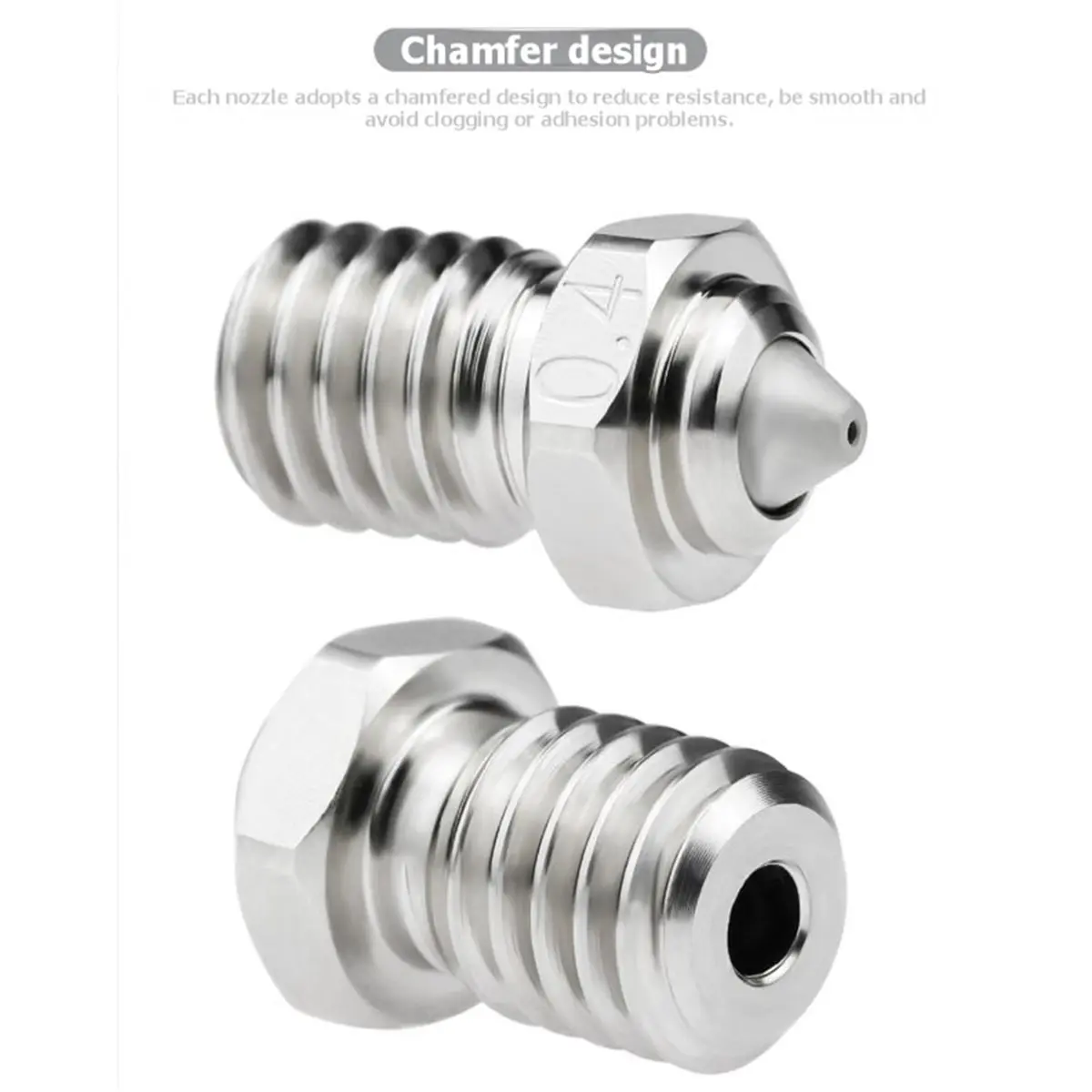 V6 Bimetallic MY Nozzle for V6 3D Printer Hotend High Temperature Hardened Wear-Resistant Replacement 0.4mm