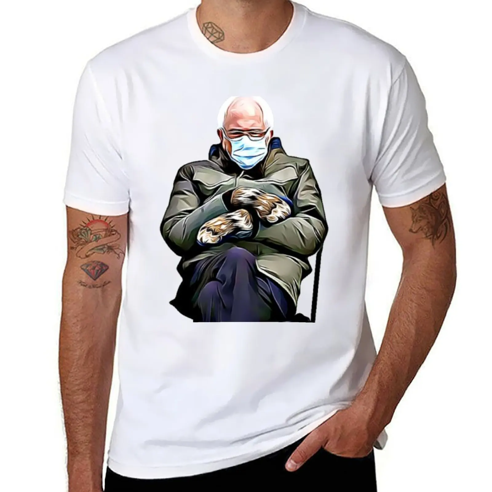 

Bernie Sanders Mittens T-Shirt t shirt for man 100 percent cotton printed t shirts for man T-Shirt