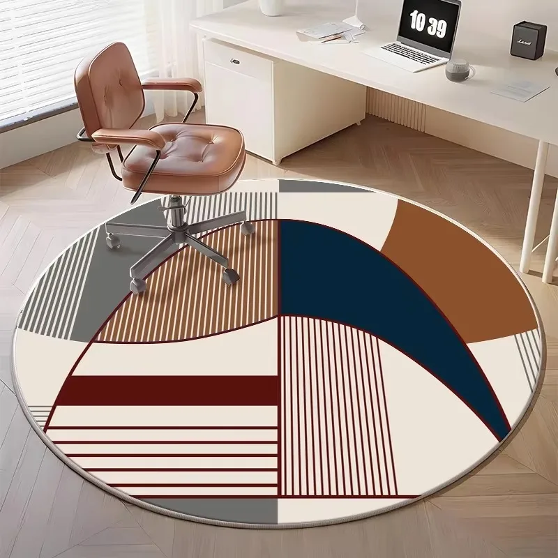 VIKAMA VIKAMA Artistic Streamlined Round Rug—Machine-Washable, Non-Slip Rug for Gaming Chairs and Living Rooms—Home Accessories - Aliexpress Deal