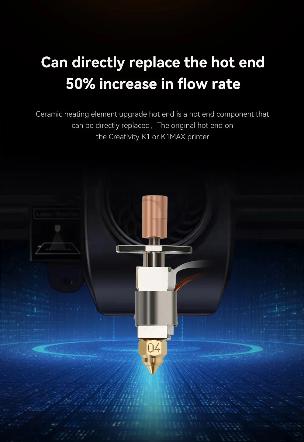 Aktualisiertes Hotend-Kit Bi-Metal K1 HOTEND für Creality K1/K1 MAX Keramik-Heizblock-Kit 550 ° C-Extruder für Creality K1 3D-Drucker – Detail 4