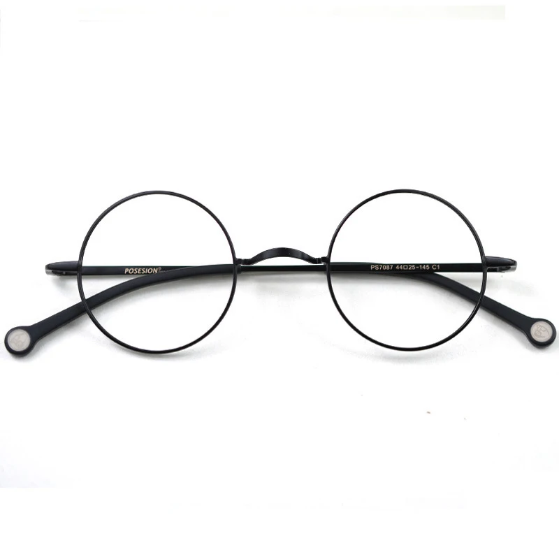 HDCRAFTER 13.5g Light New Vintage Round Men Metal Reading Glasses Frame Prescription Optical Eyewear Frames Clear Lens For Women