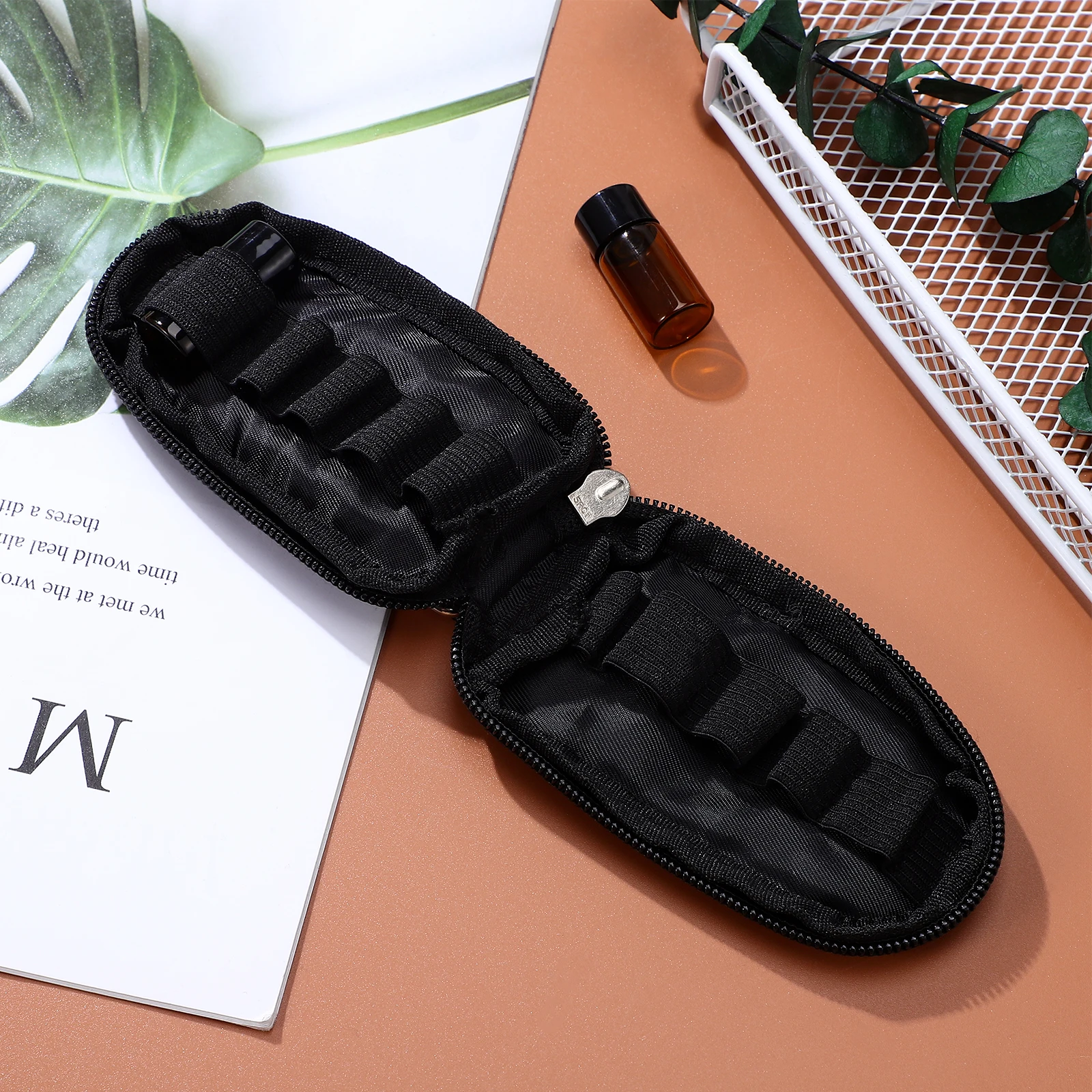 

Portable Handle Bag for Essential Oil Cases 5 Colors Tote ganizer Travel Toiletries Storage Key Case Elegant for Essential