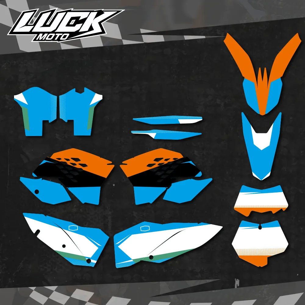 LUCKMOTO Motorcycle Full Graphics Decals Stickers Kits For KTM EXC 125 250 300 350 450 530 2008-2011 SX SXF XC XCF 2016 - 2018